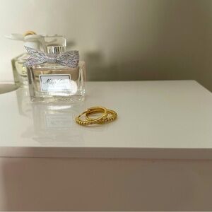 Gold Plated Rhinestone Hoop Earrings